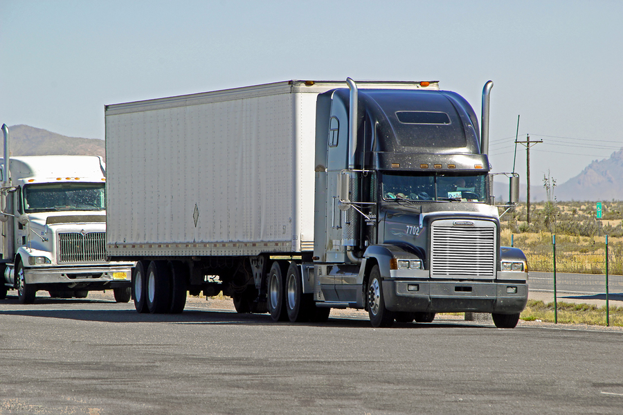 New Mexico, Usa - September 30: Big Semi Trailer Truck Driving P
